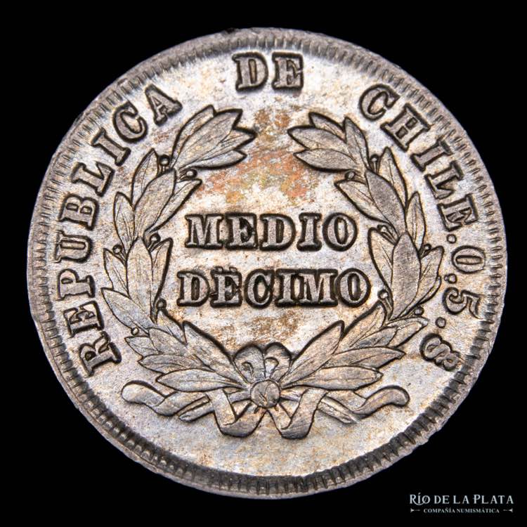 Chile. 1/2 Decimo 1894/73. AG.500; ... 