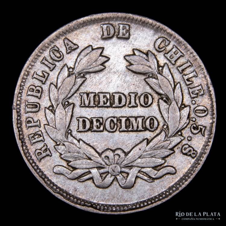Chile. 1/2 Decimo 1894/73. AG.500; ... 