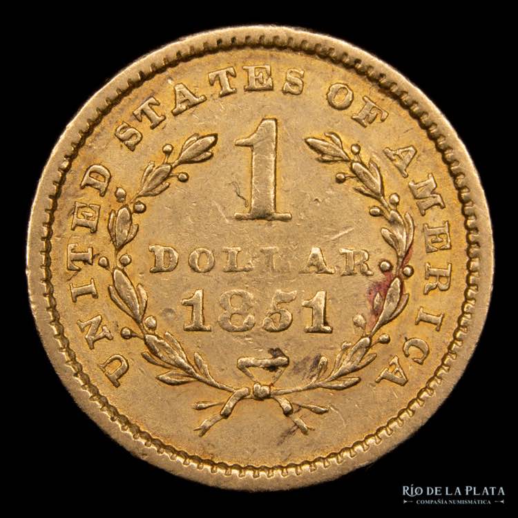 USA. 1 Dollar 1851. Liberty Head. ... 