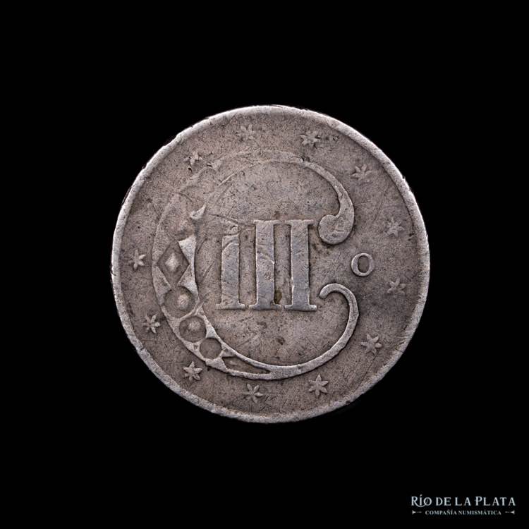 USA. 3 Cents 1851 O. AG.750; 14mm; ... 