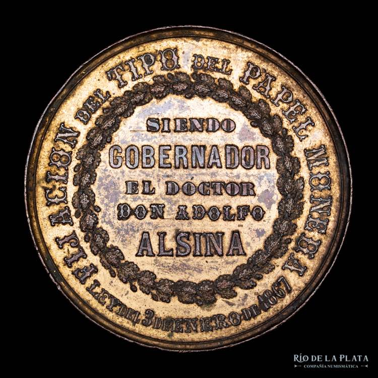 Argentina. 1867. A Adolfo Alsina. ... 