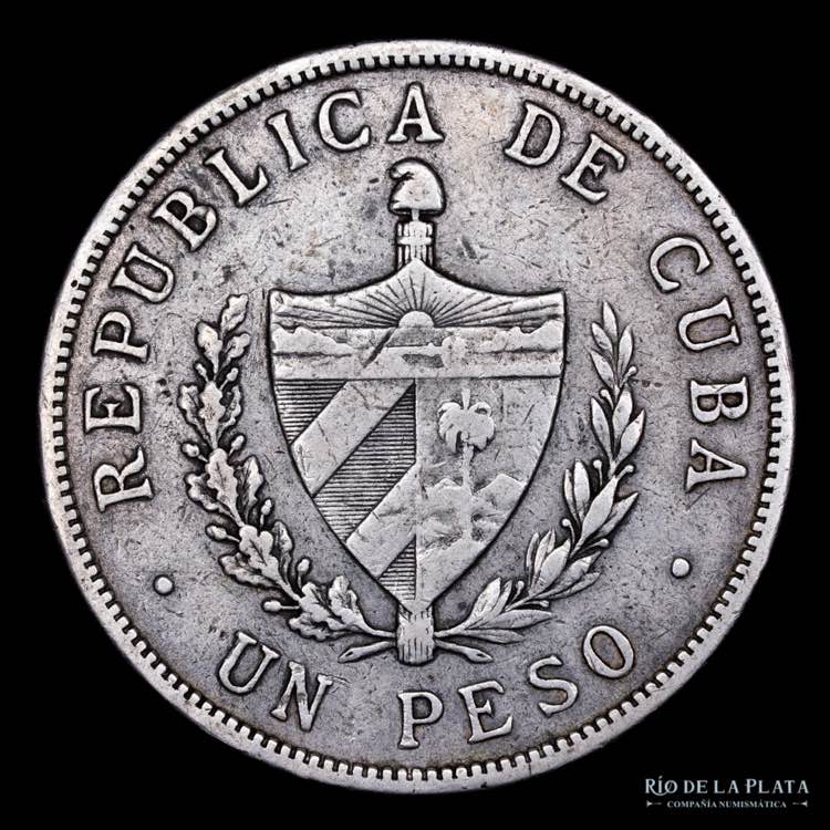 Cuba. 1 Peso 1916. AG.900, 38.0mm; ... 