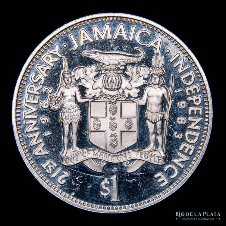 Jamaica. 1 Dollar 1983. 21 ... 