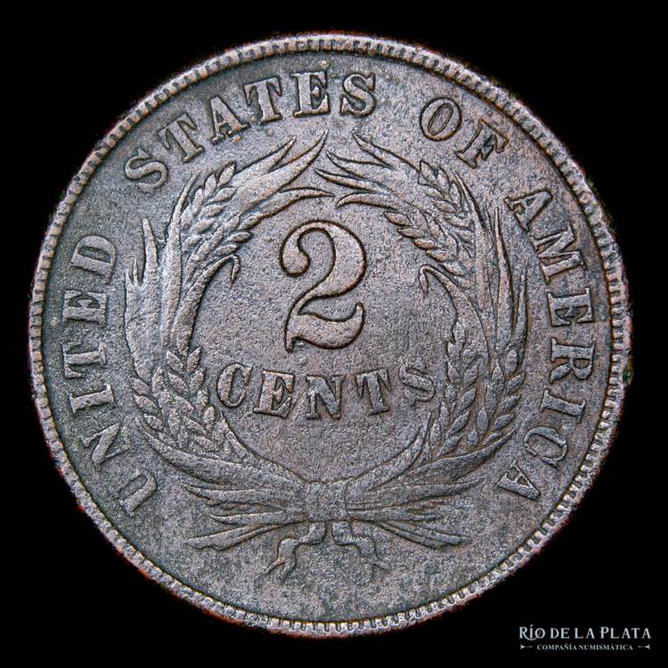 USA. 2 Cents 1865. CU; 23.0mm; ... 