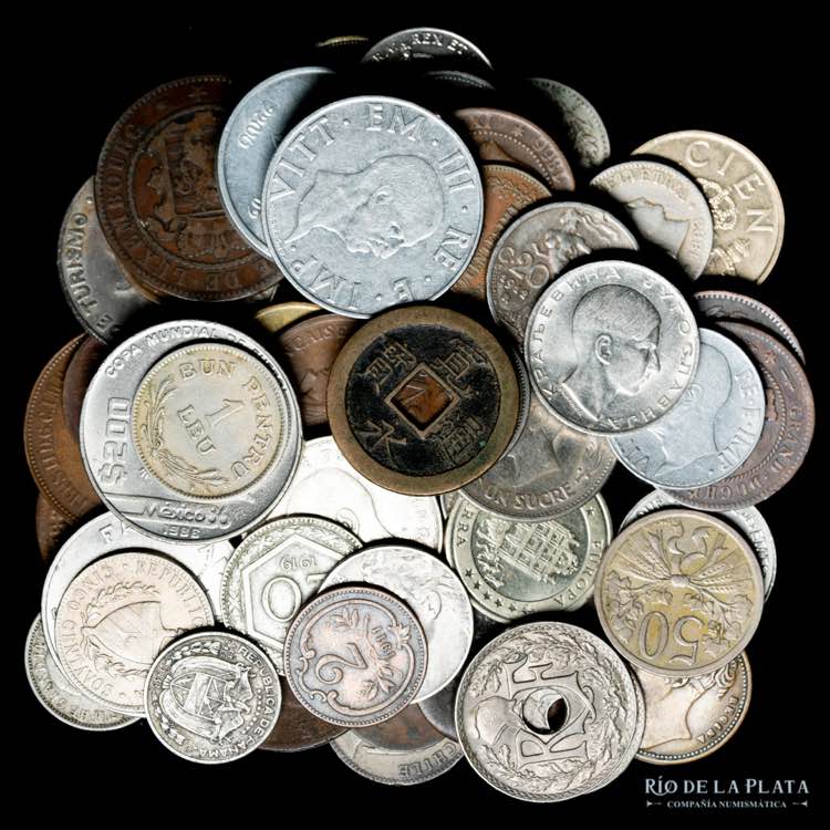 Lote mix monedas mundiales a ... 