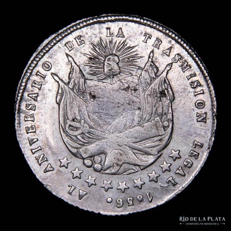 Bolivia. 2 Soles 1856. Medalla ... 