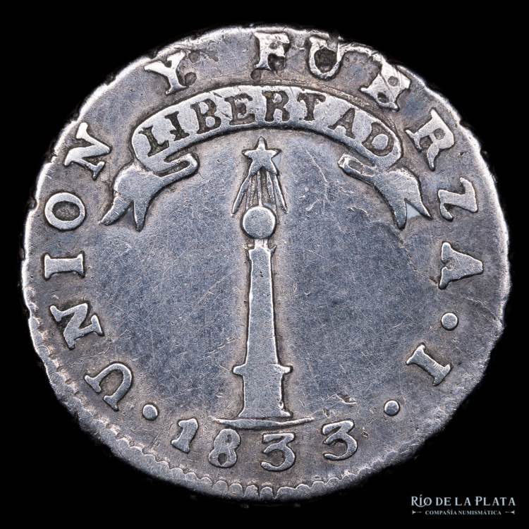 Chile. 1/2 Real 1833 J. Medio Real ... 