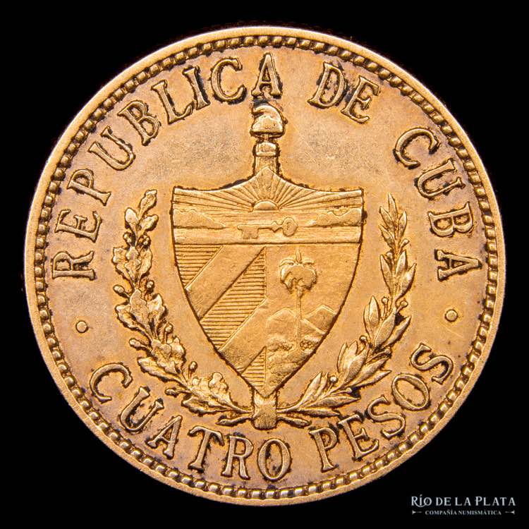 Cuba. 4 Pesos 1916. Oro AU.900; ... 