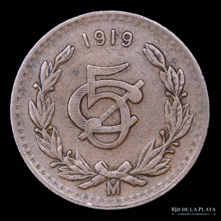 México. 5 Centavos 1919. Muy ... 