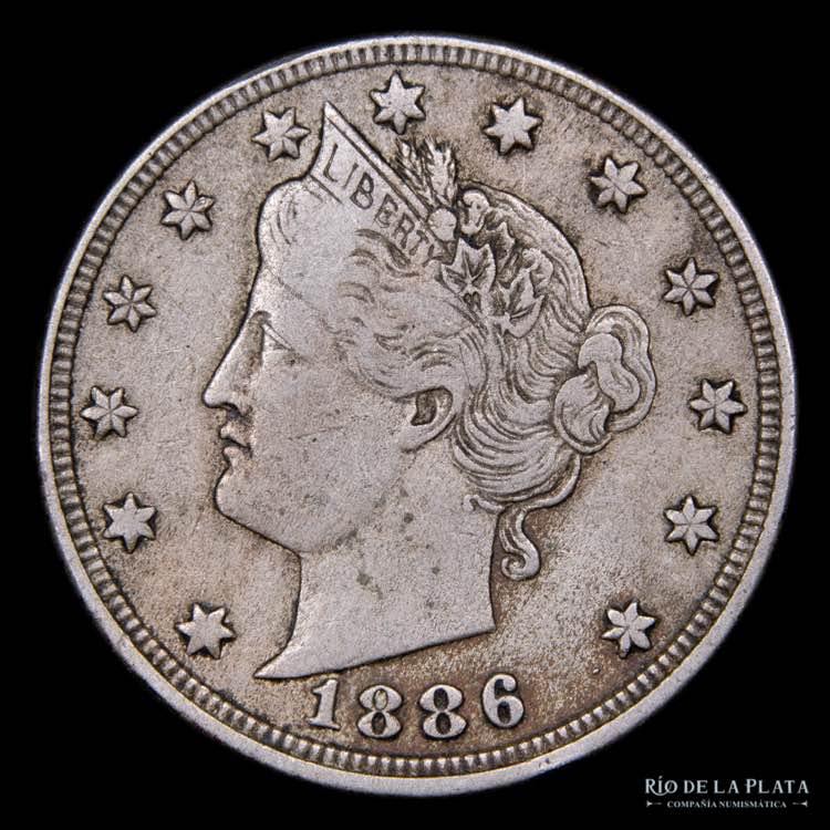 USA. 5 Cents 1886. Liberty Head. ... 