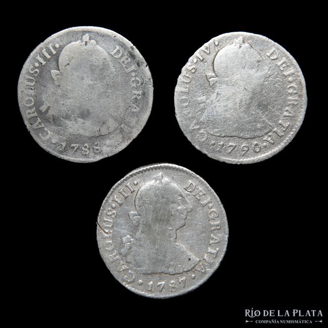 Lima. 2 Reales 1787 a 1790. Lote ... 