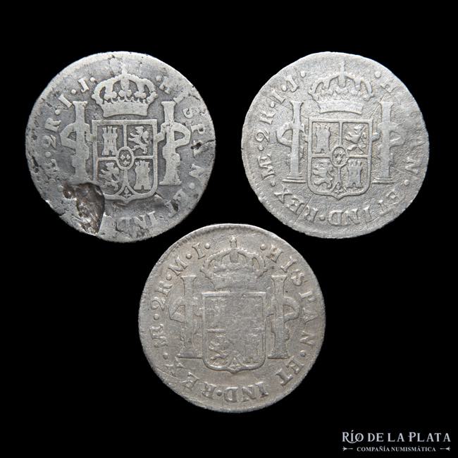 Lima. 2 Reales 1787 a 1790. Lote ... 