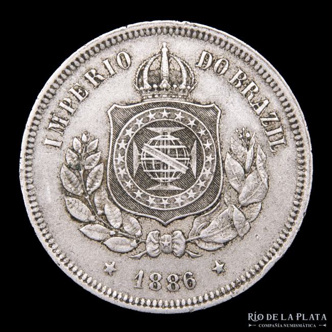 Brasil. 100 Reis 1886. CuNi; 27mm; ... 