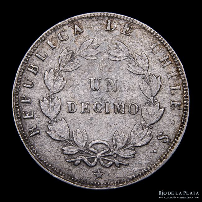 Chile. 1 Décimo 1857. AG.900; ... 