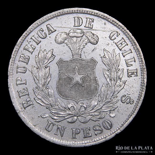 Chile. 1 Peso 1882. AG.900; ... 