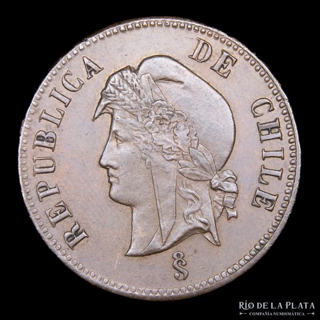 Chile. 2 1/2 Centavos 1887. CU, ... 