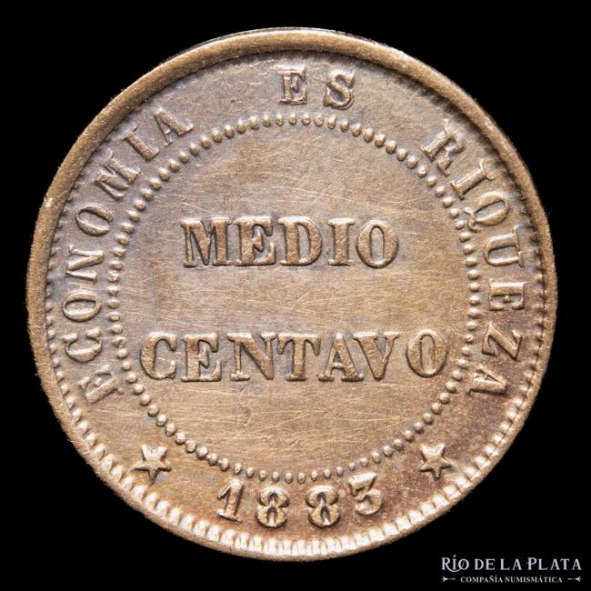 Chile. 1/2 Centavos 1883. CU; ... 
