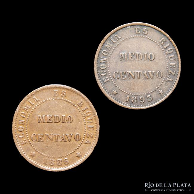 Chile. 1/2 Centavo 1886 y 1893. ... 