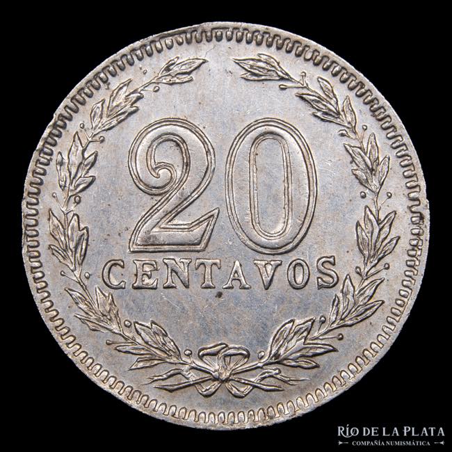 Argentina. 20 Centavos 1910. CuNi; ... 