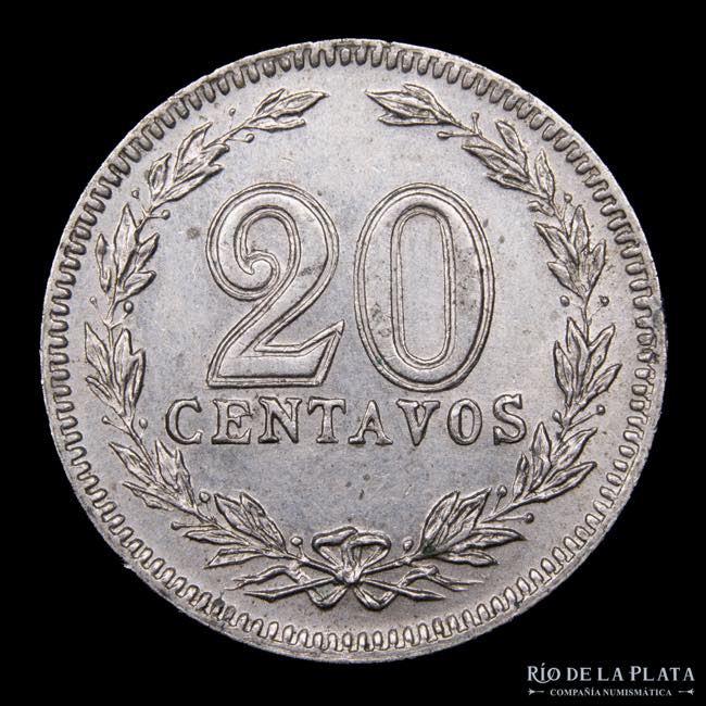Argentina. 20 Centavos 1913. CuNi; ... 