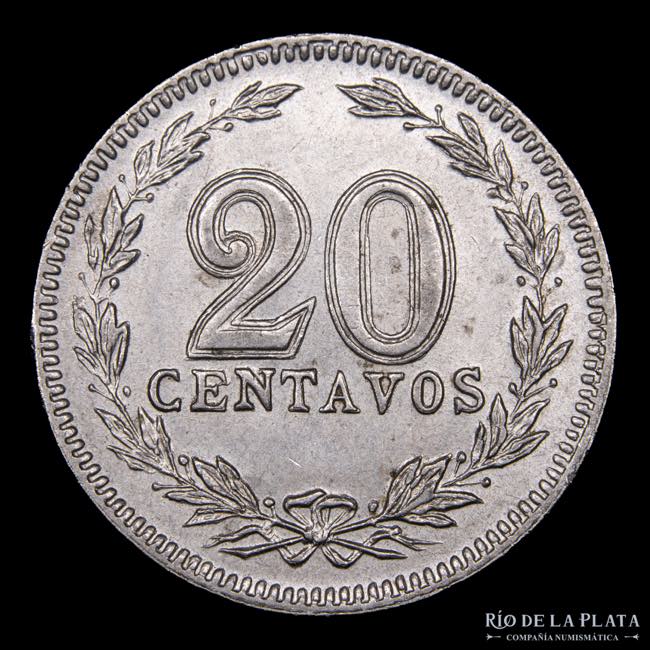 Argentina. 20 Centavos 1916. CuNi; ... 