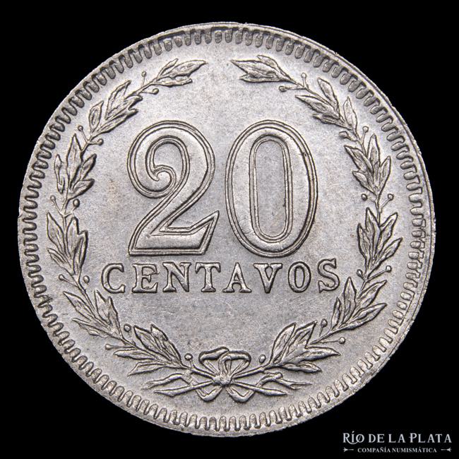 Argentina. 20 Centavos 1923. CuNi; ... 