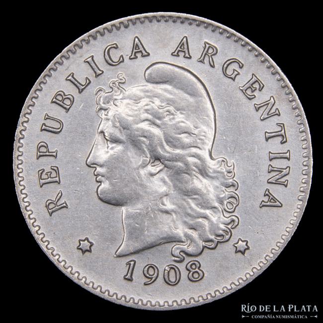 Argentina. 10 Centavos 1908. ... 