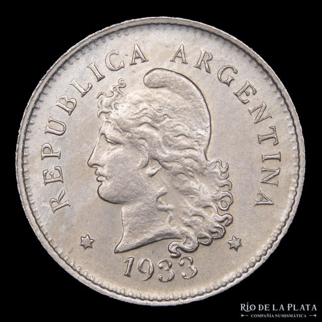 Argentina. 10 Centavos 1933. CuNi; ... 
