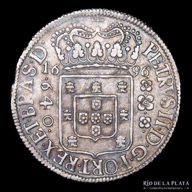 Brasil. Pedro II. 640 Reis 1696. ... 