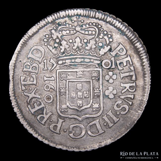 Brasil. Pedro II. 160 Reis 1701 P. ... 