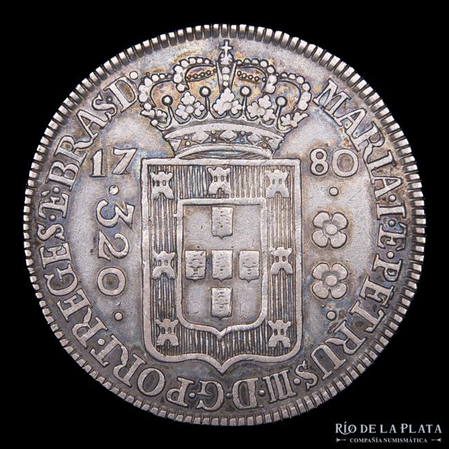 Brasil .María I. 320 Reis 1780. ... 