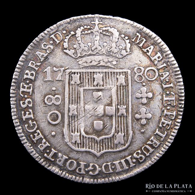 Brasil. María I. 80 Reis 1780. ... 