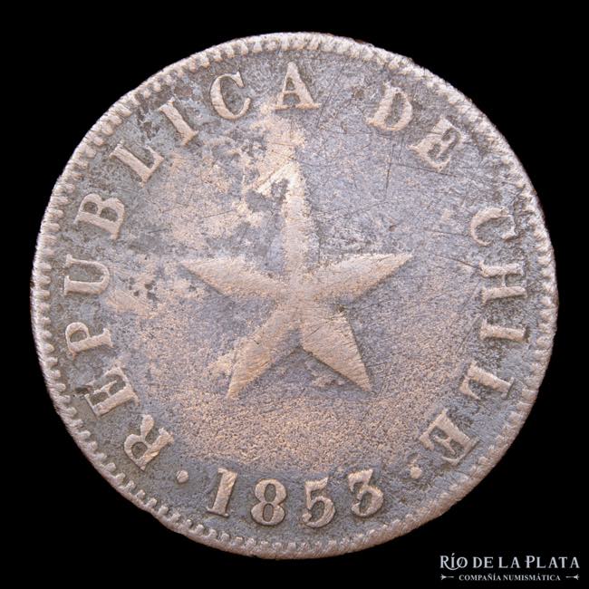 Chile. 1 Centavo 1853. Estrella ... 