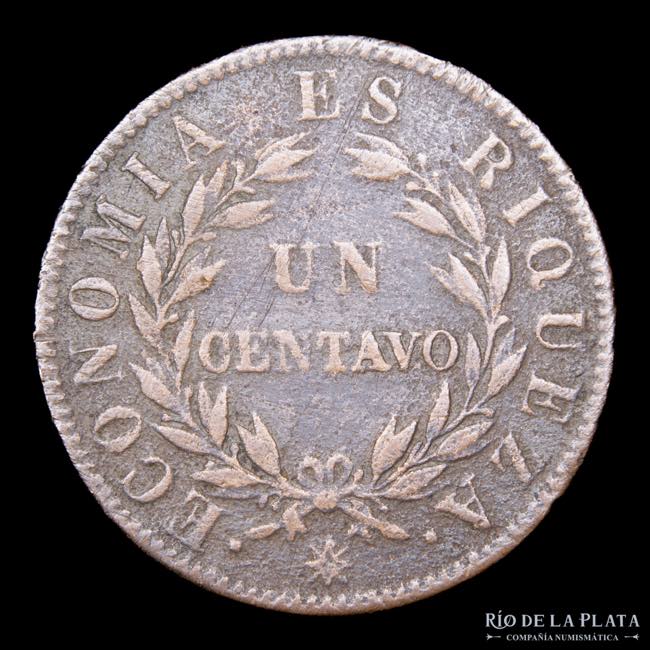 Chile. 1 Centavo 1853. Estrella ... 