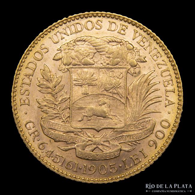 Venezuela. 20 Bolivares 1905. Oro ... 