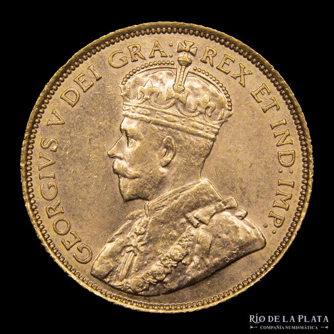 Canadá. 5 Dollars 1912. Oro ... 