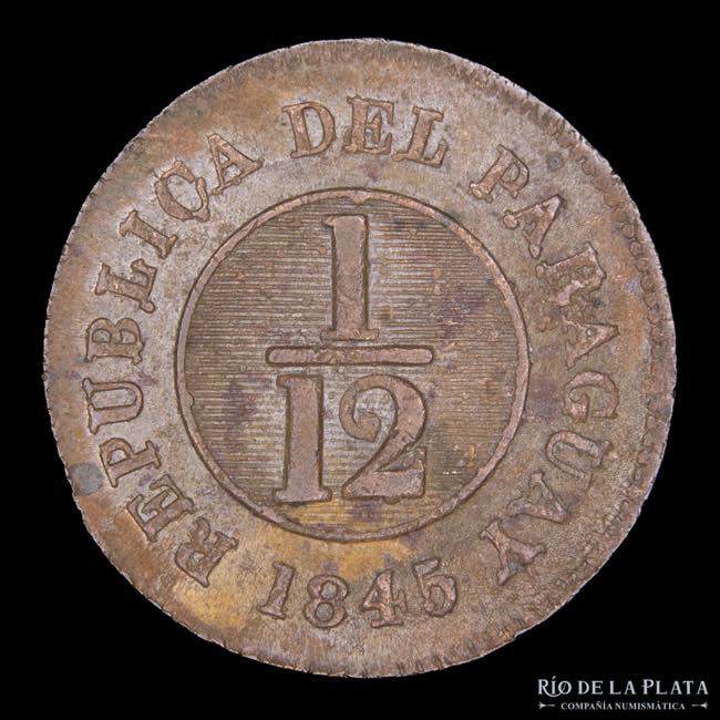 Paraguay. 1/12 Real 1845. ... 