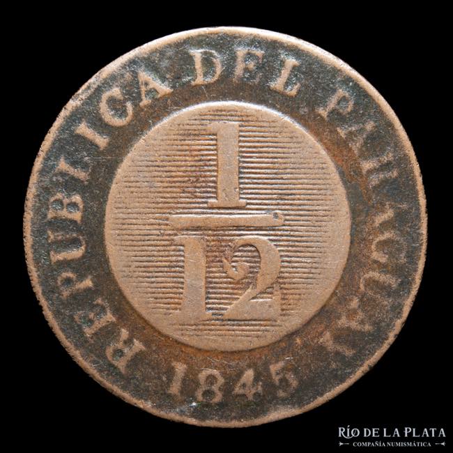 Paraguay. 1/12 Real 1845. 31 ... 
