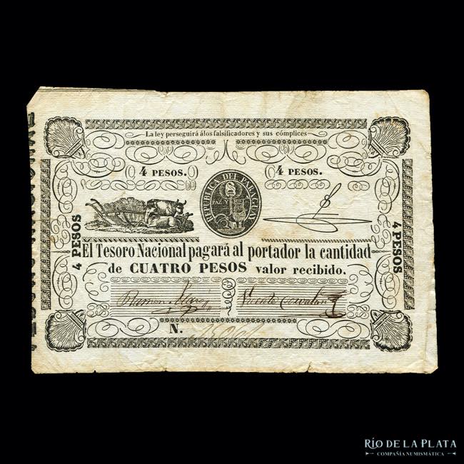 Paraguay. Tesoro Nacional. 4 Pesos ... 