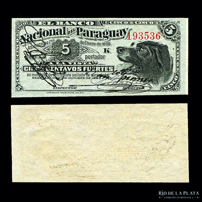 Paraguay. 5 Centavos Fuertes 1886. ... 