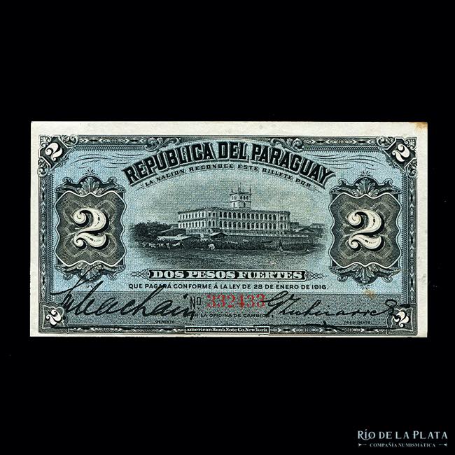 Paraguay. 2 Pesos Fuertes 1916. ... 