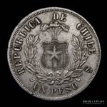 Chile. 1 Peso 1875 So. Santiago Mint. AG.900 ... 