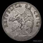 Chile. 1 Peso 1895/4 (overdate). AG.835, ... 