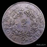 Argentina, Buenos Aires. 2 Reales 1854. ... 