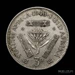 Sudáfrica. Jorge VI. 3 Pence 1943. AG.800, ... 