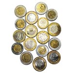 Monedas mundiales bimetálicas. Lote x 17 ( ... 