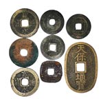 Monedas japonesas antiguas. Lote mix x 8 a ... 