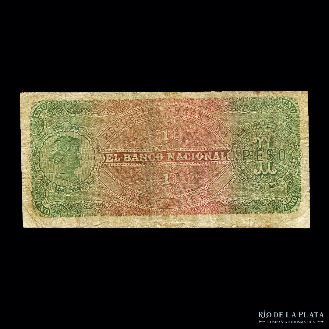 Argentina. Banco Nacional. 1 Peso 1883. 2º ... 