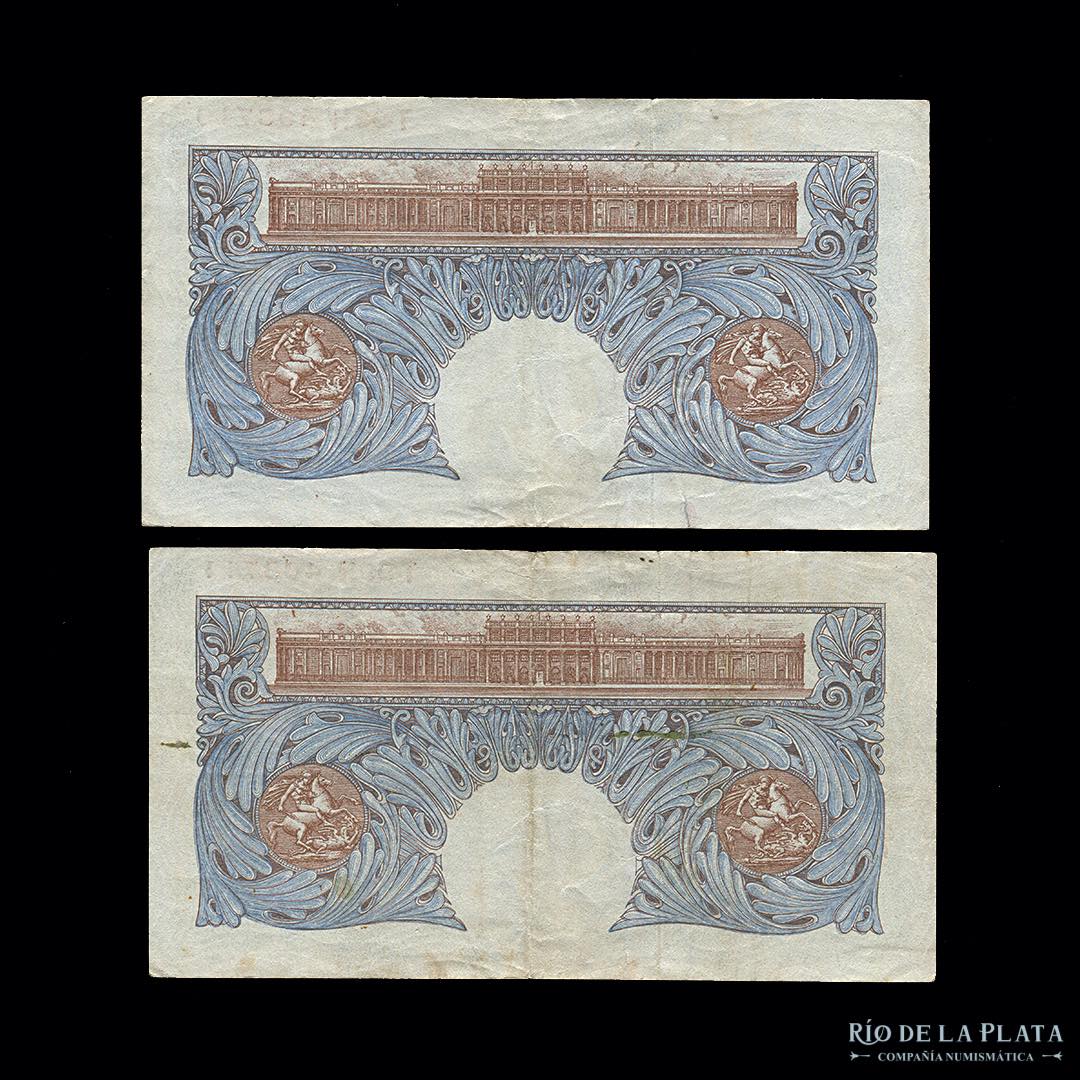 Gran Bretaña. 2 x 1 Pound ND1948-1949 ... 