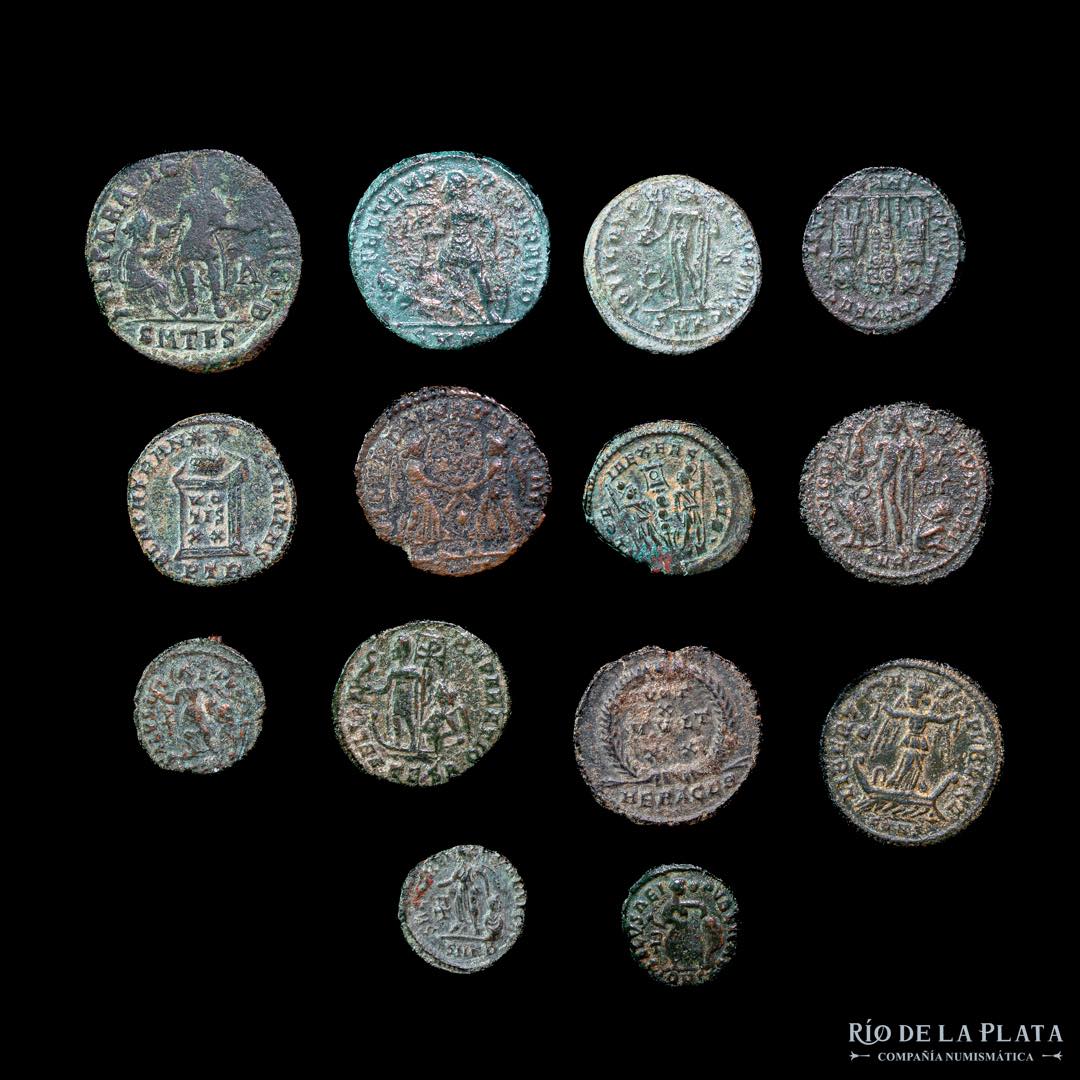 Roma. Lot x 14 coins late empire, different ... 